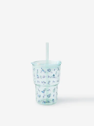 TYPO Ly Thủy Tinh Có Nắp 380ml - Love A Latte Glass Tumbler 380ml
