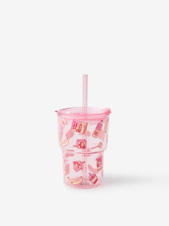 TYPO Ly Thủy Tinh Có Nắp 380ml - Love A Latte Glass Tumbler 380ml