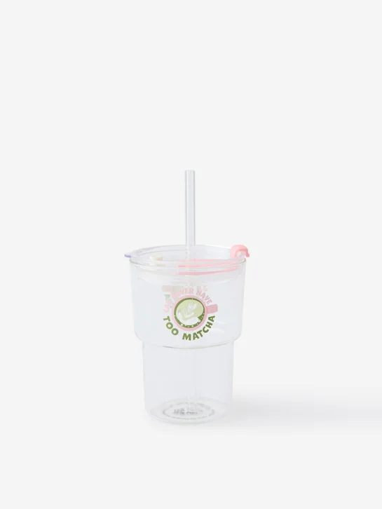 TYPO Ly Thủy Tinh Có Nắp 380ml - Love A Latte Glass Tumbler 380ml
