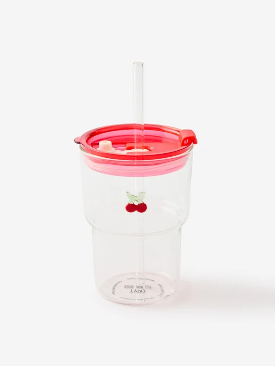 TYPO Ly Thủy Tinh Có Nắp 380ml - Love A Latte Glass Tumbler 380ml