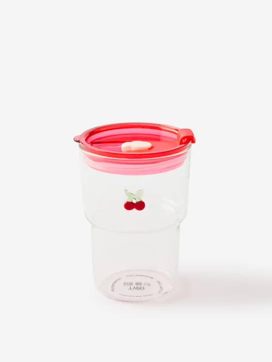 TYPO Ly Thủy Tinh Có Nắp 380ml - Love A Latte Glass Tumbler 380ml