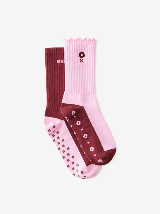 TYPO 2 Đôi Vớ Chống Trượt - 2 Pck Grip Socks