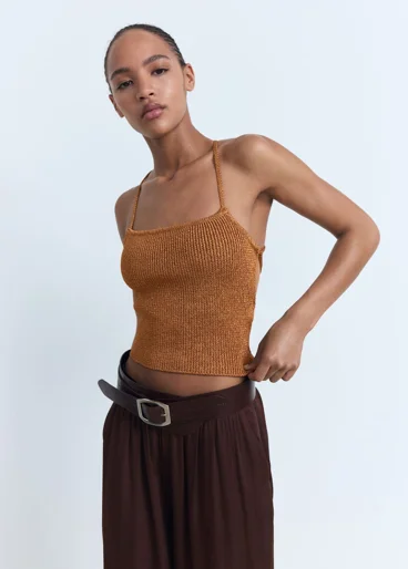 MANGO Áo Kiểu Nữ Laceup