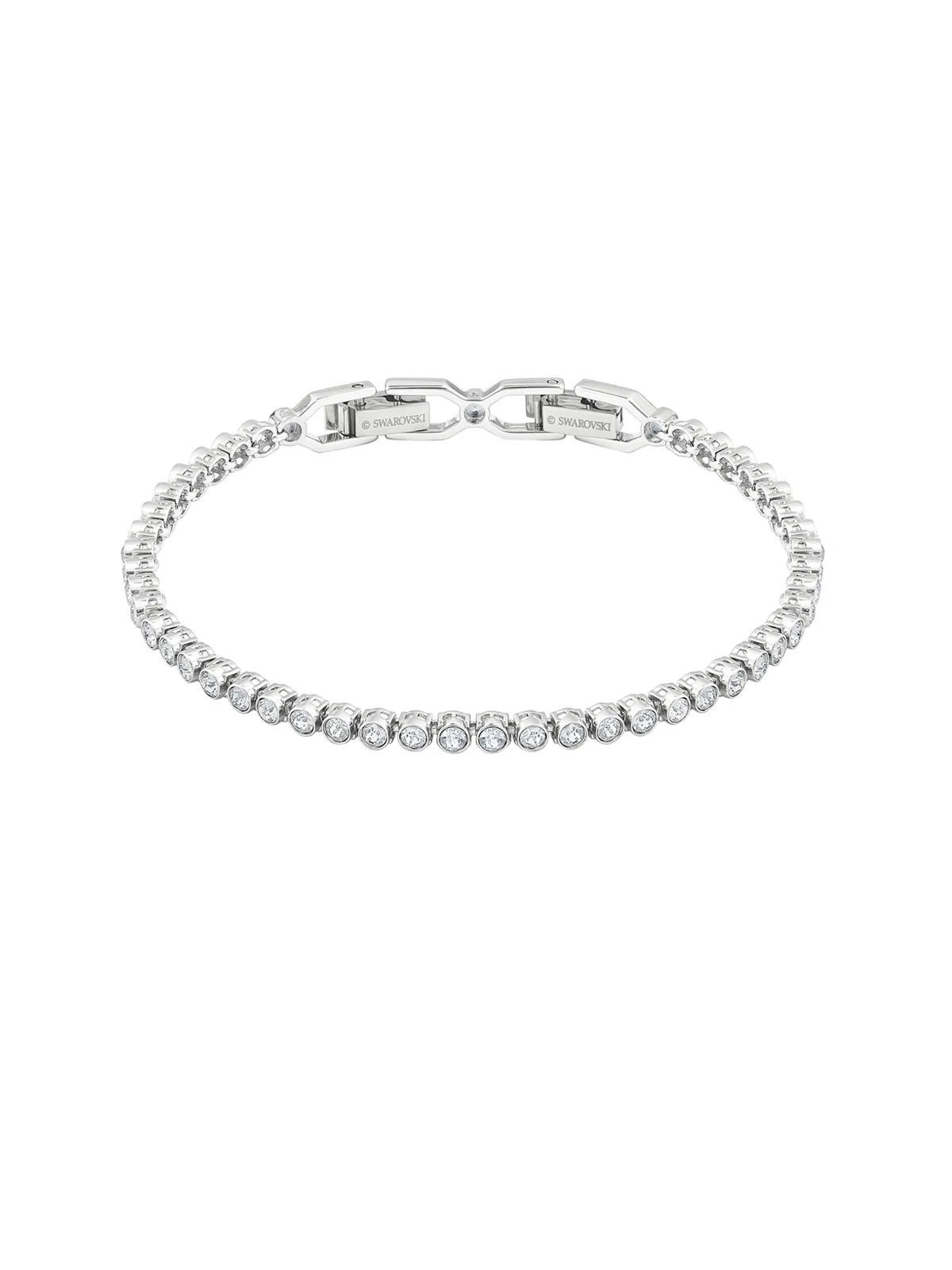 SWAROVSKI Vòng Tay Emily, Round Cut, White, Rhodium Plated