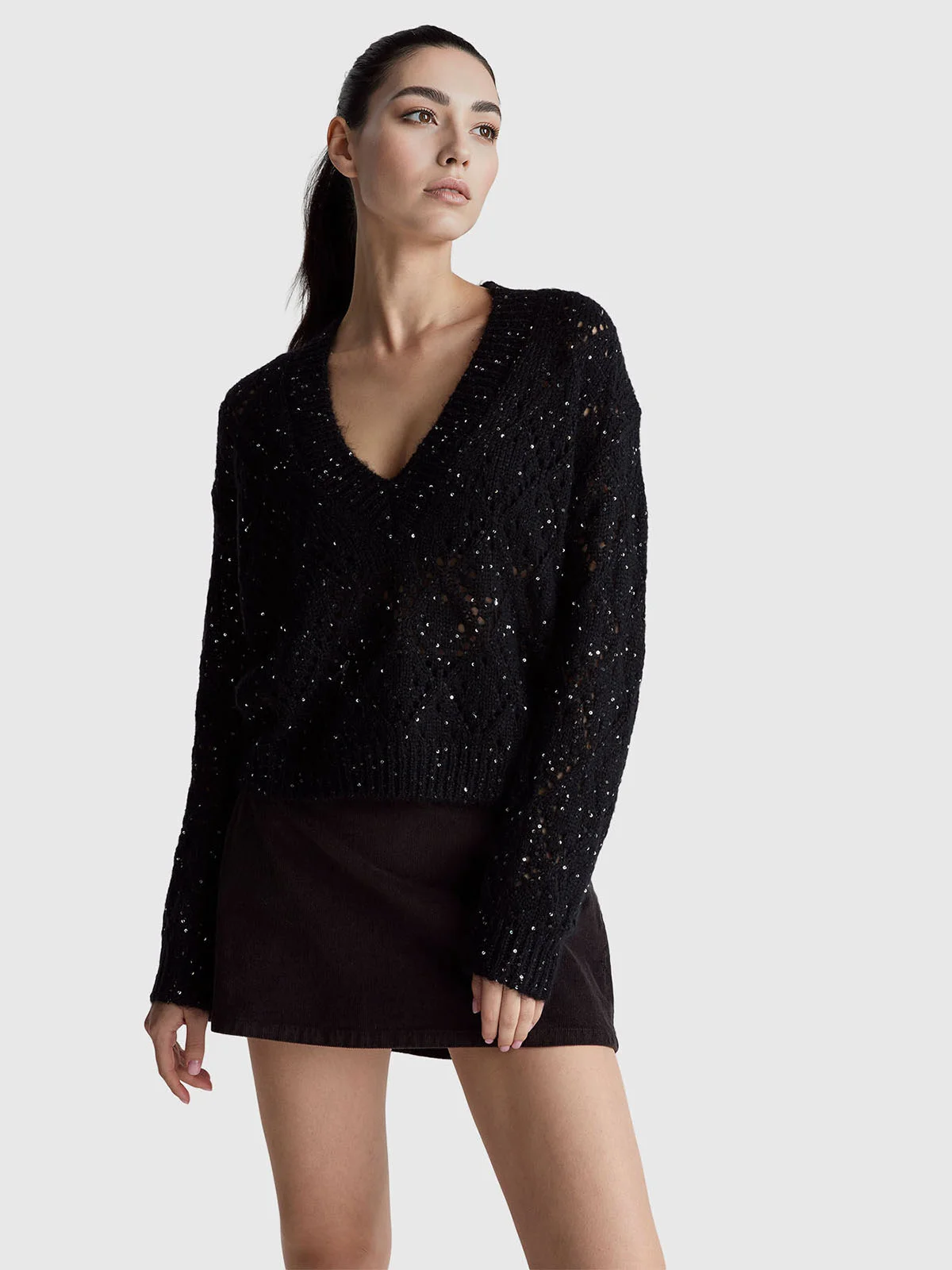 UNITED COLORS OF BENETTON Áo Len Dài Tay Nữ Women Sweater