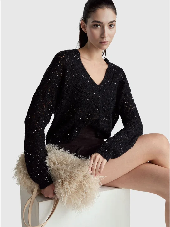 UNITED COLORS OF BENETTON Áo Len Dài Tay Nữ Women Sweater