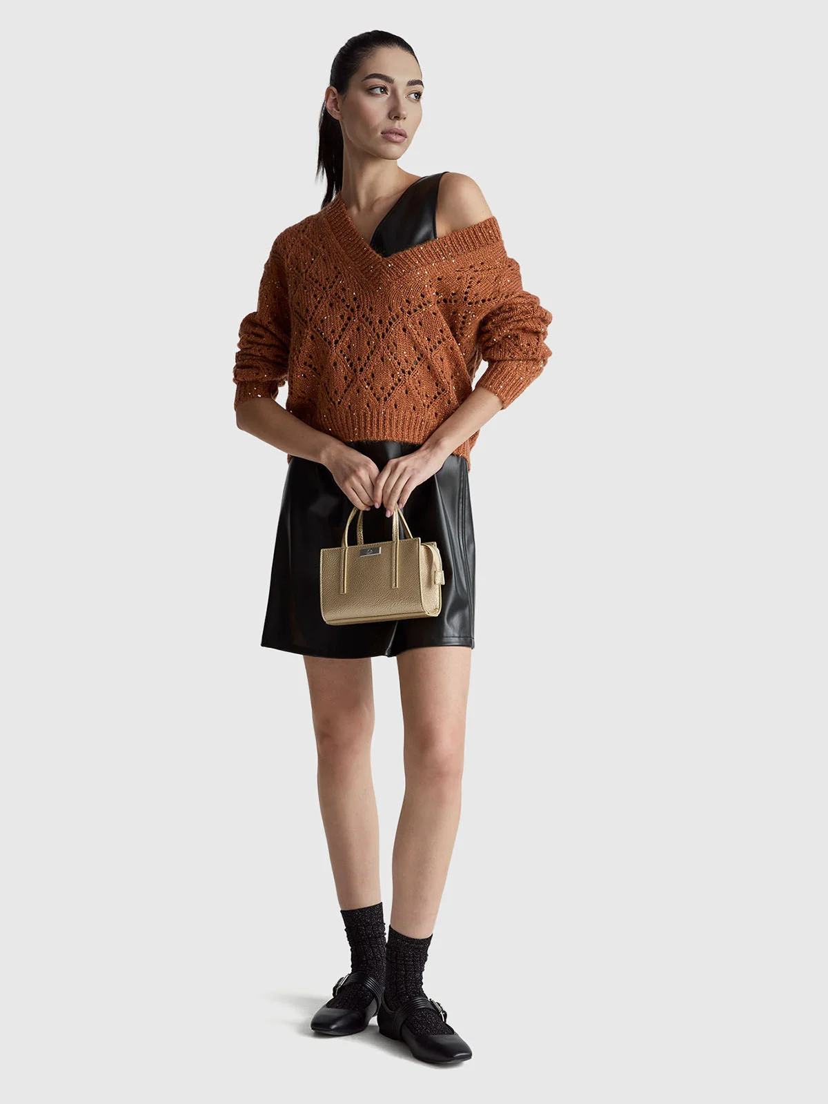 UNITED COLORS OF BENETTON Áo Len Dài Tay Nữ Women Sweater