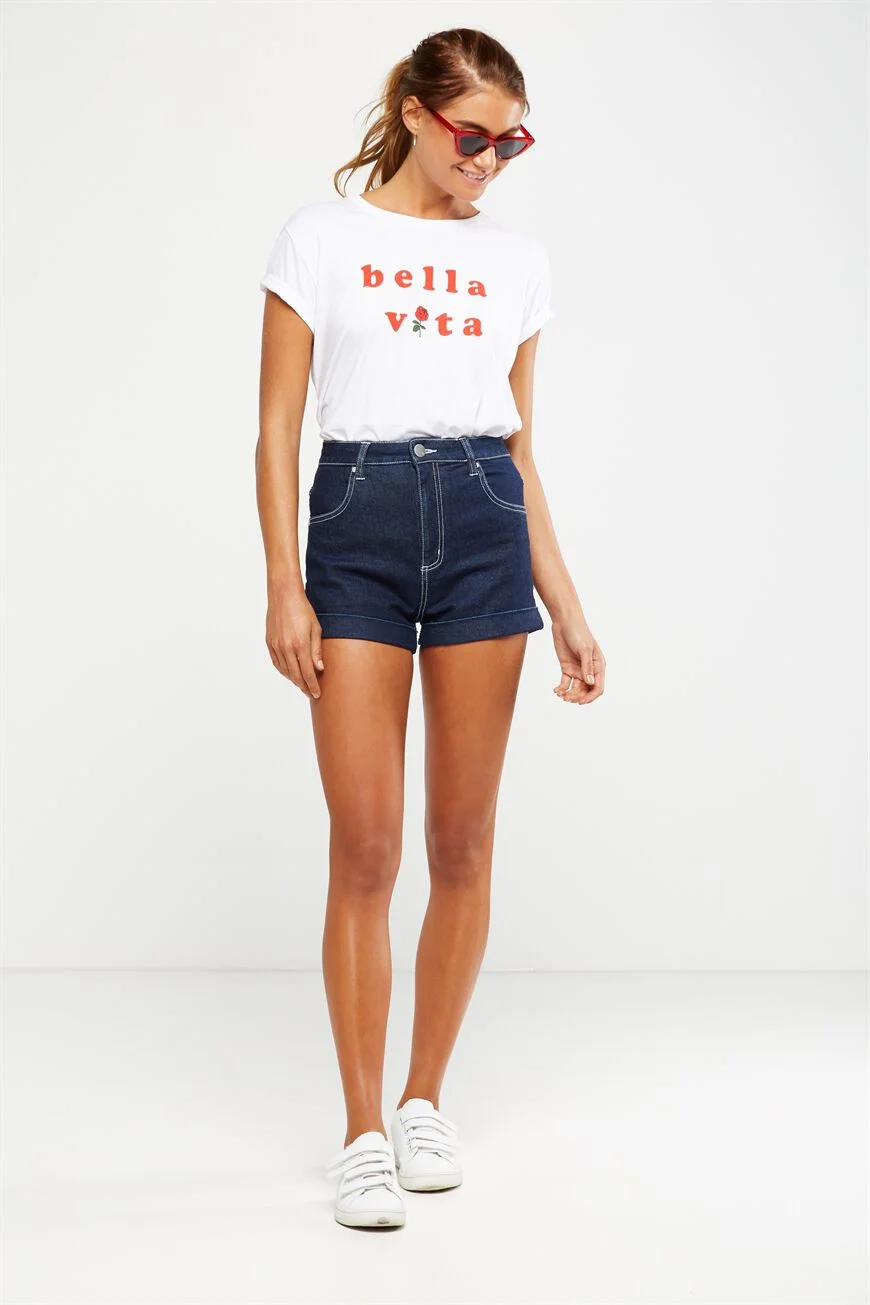 COTTON ON Quần Jeans Ngắn Nữ-High Rise Classic Stretch Denim Short