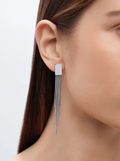 PARFOIS Hoa Tai Nữ Stainless Steel Silver