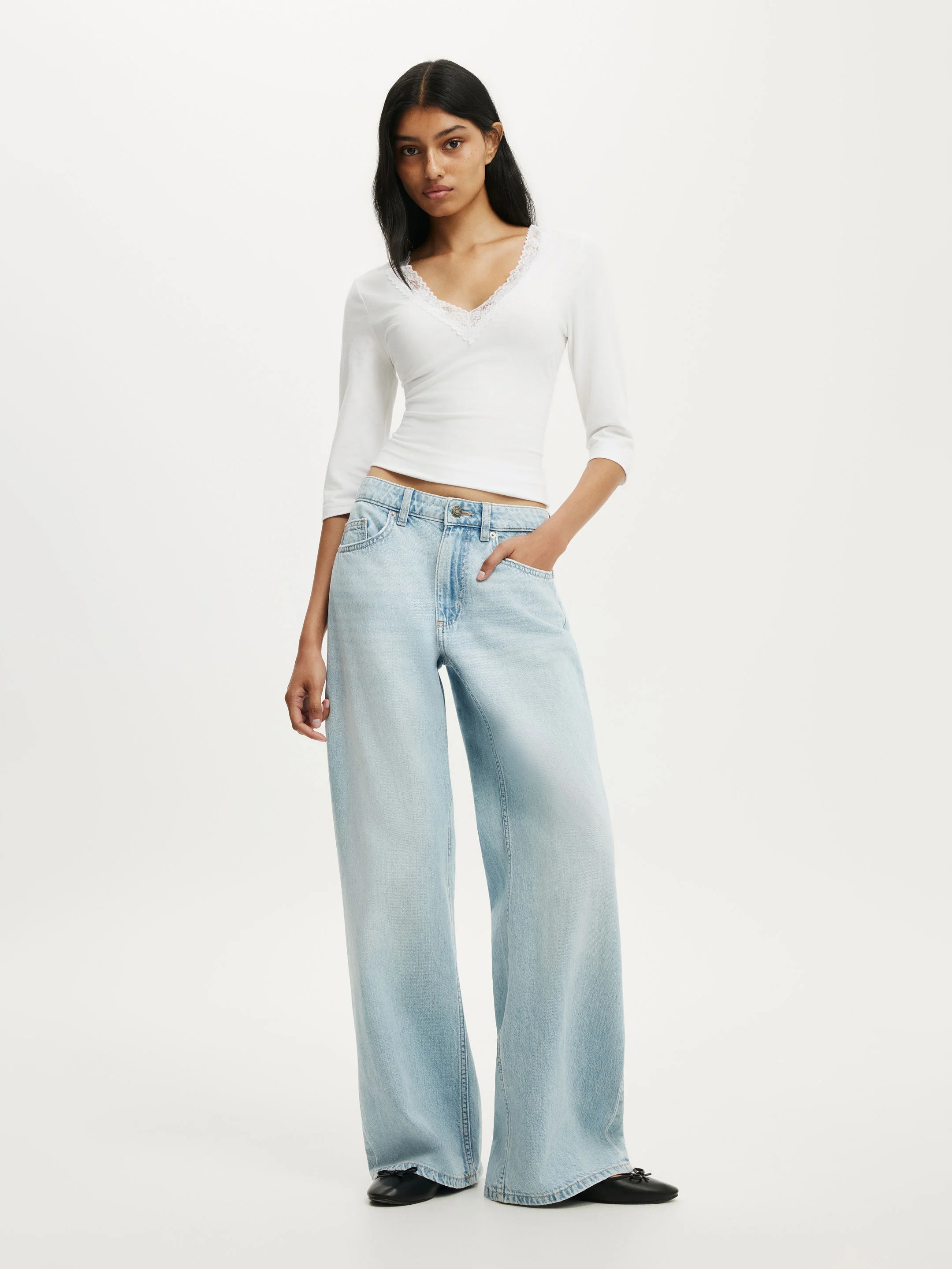 COTTON ON Quần Jeans Ống Rộng Nữ-Wide Jean Asia Fit