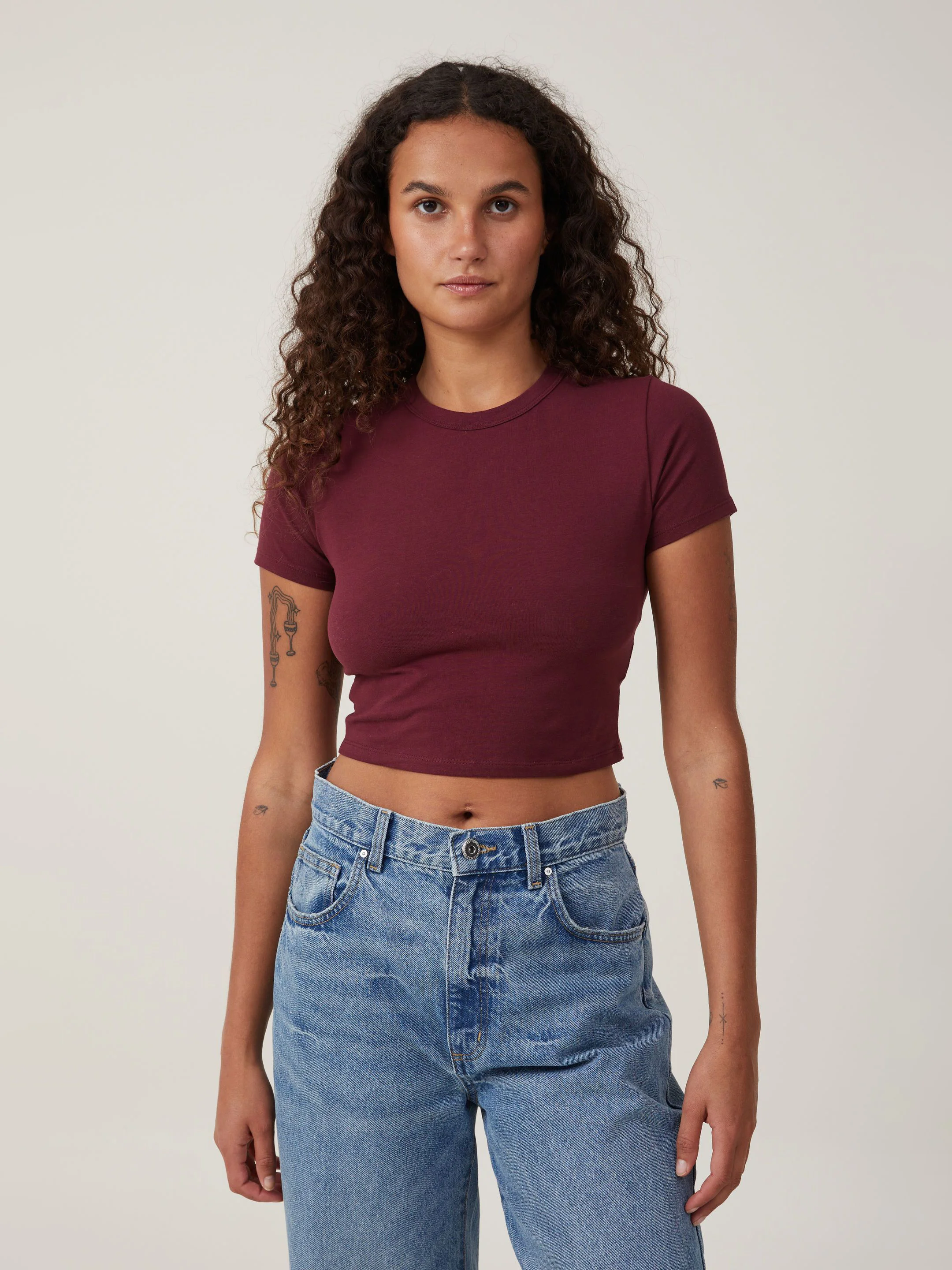 COTTON ON Áo Ngắn Tay Nữ-Micro Baby Crop Tee