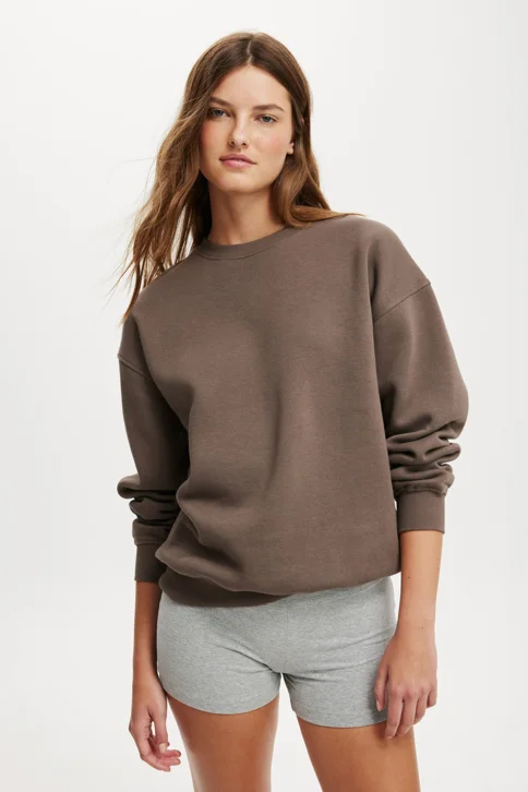 COTTON ON Áo Chui Đầu Dài Tay Nữ-Classic Fleece Crew Sweatshirt