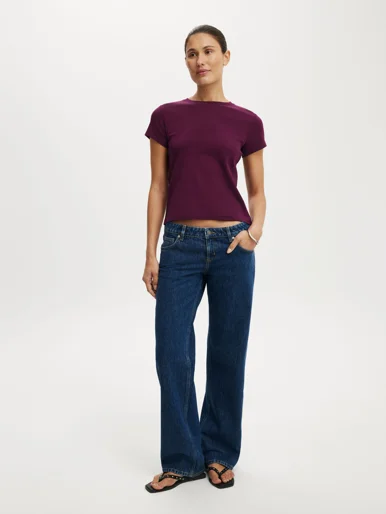 COTTON ON Quần Jeans Dài Nữ - Low Rise Straight Jean