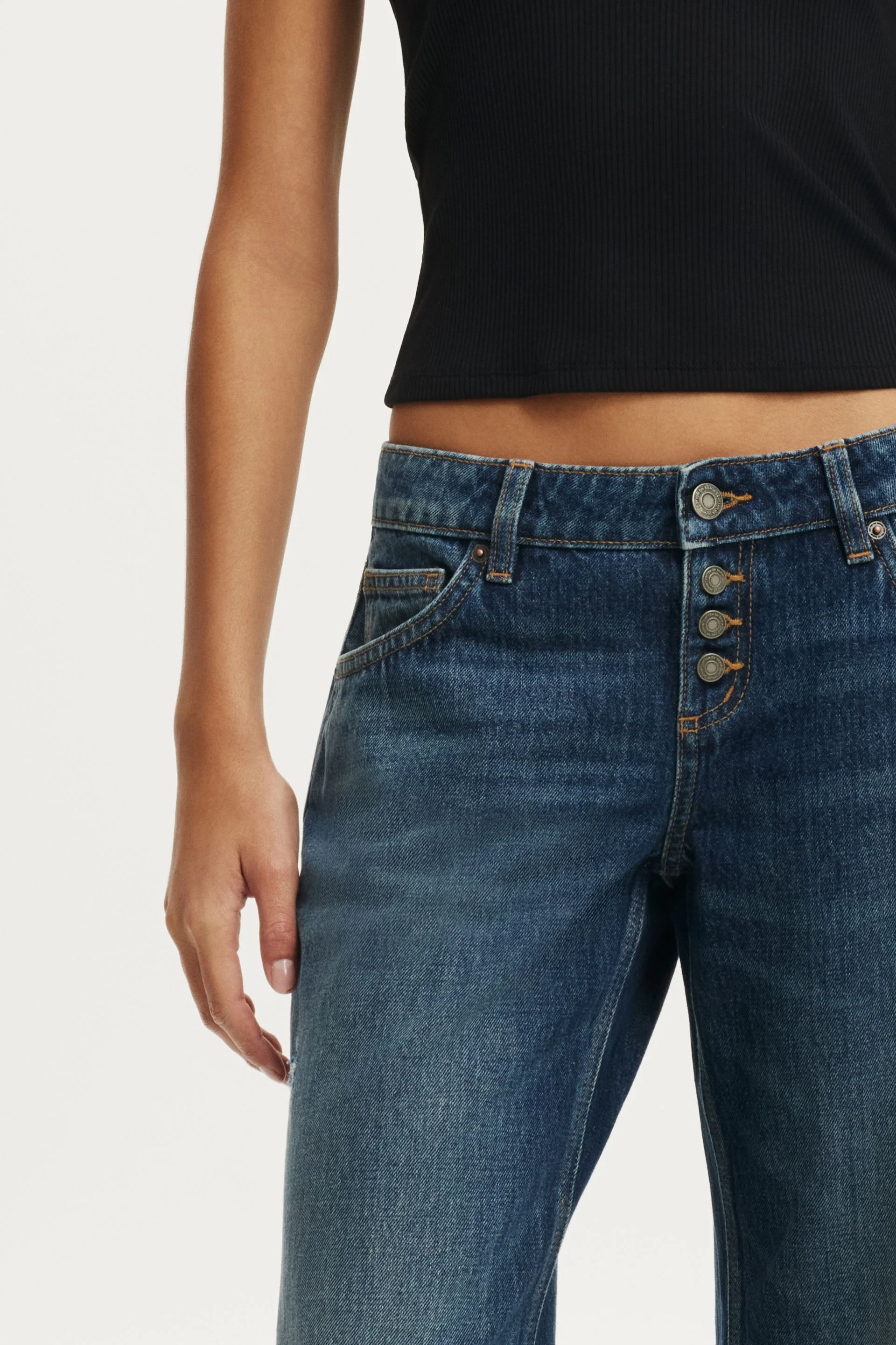 COTTON ON Quần Jeans Dài Nữ - Low Rise Straight Jean