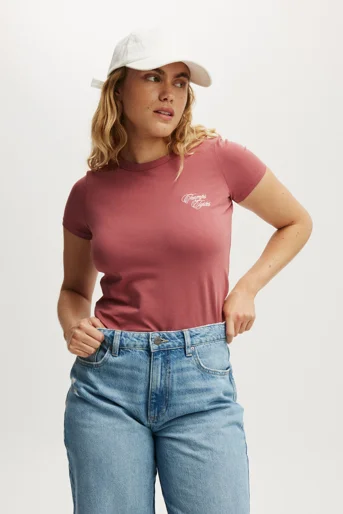 COTTON ON Áo Thun Có Họa Tiết Nữ-Fitted Graphic Longline Tee