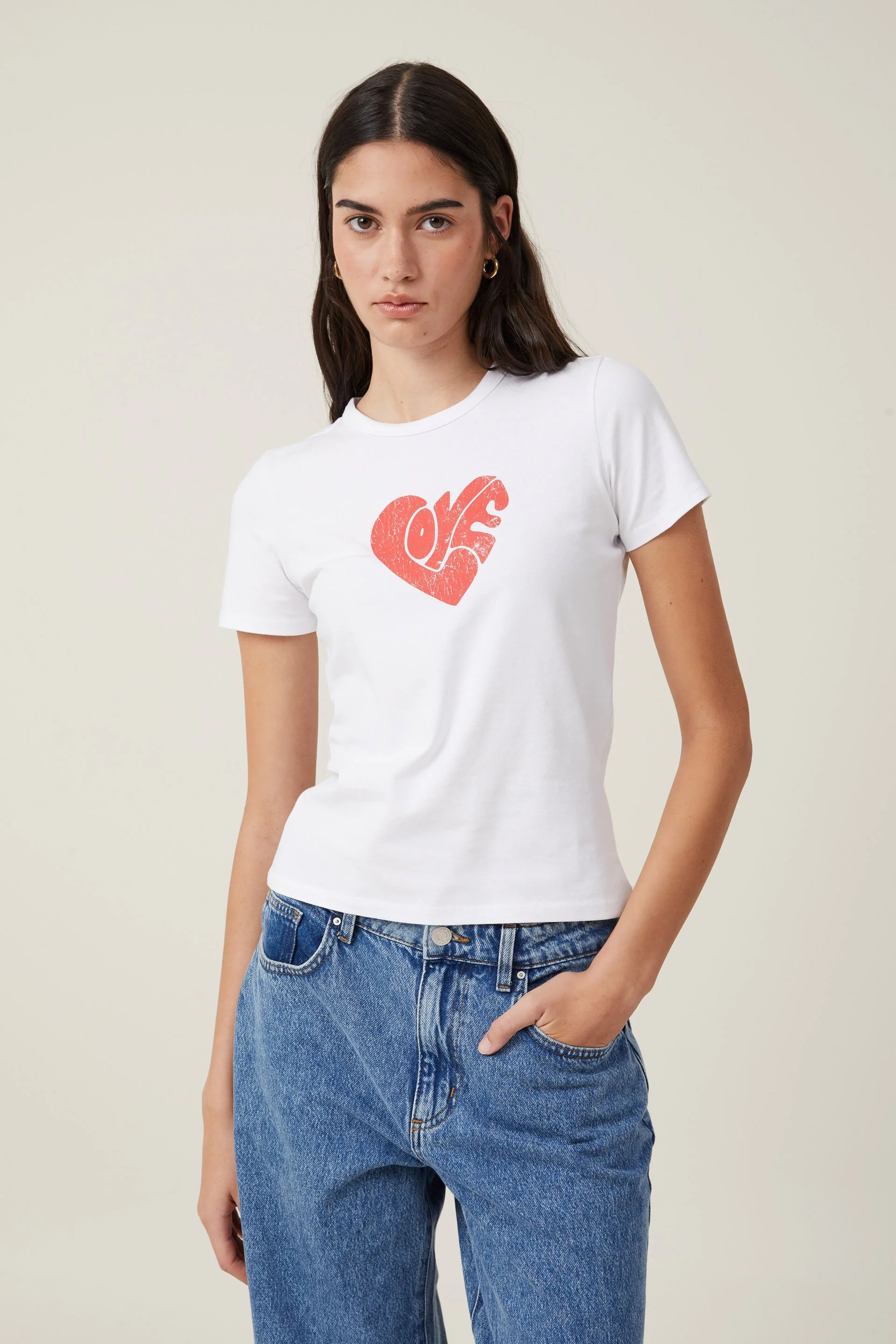 COTTON ON Áo Thun Có Họa Tiết Nữ-Fitted Graphic Longline Tee