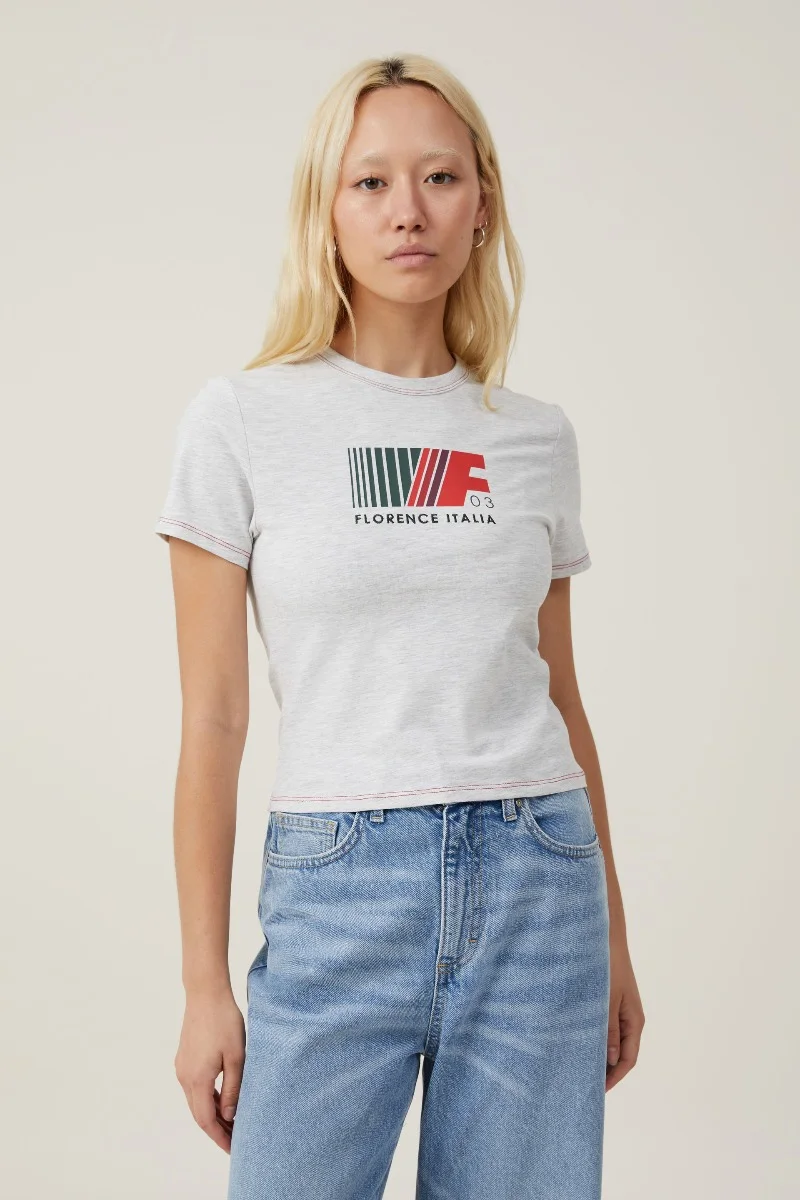 COTTON ON Áo Thun Có Hoạ Tiết Nữ-Fitted Graphic Longline Tee