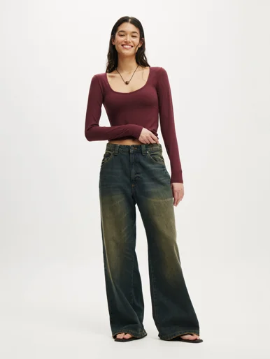 COTTON ON Quần Jeans Dài Nữ-Low Super Baggy Jean