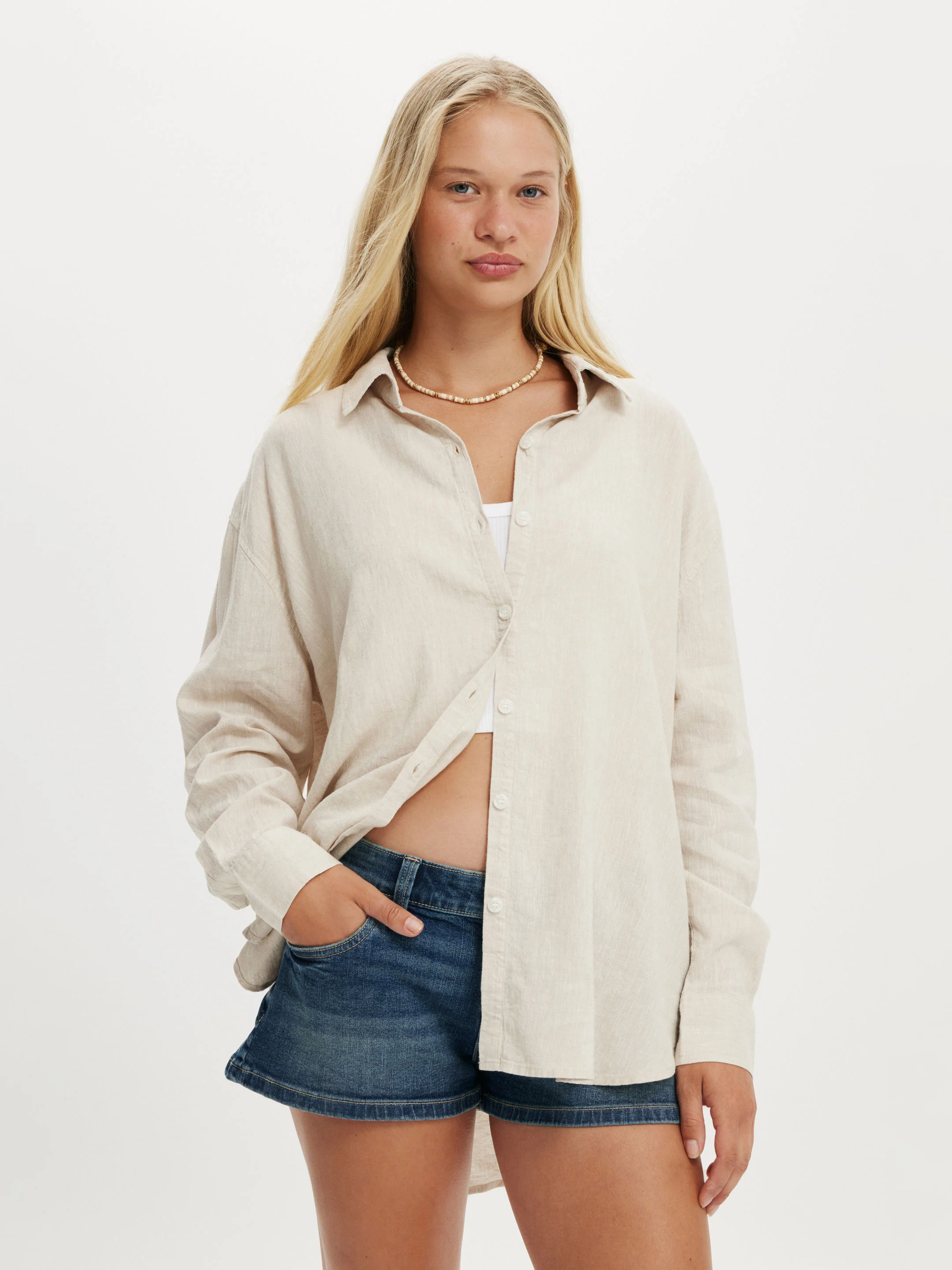 COTTON ON Áo Sơ Mi Dài Tay Nữ-Haven Long Sleeve Shirt