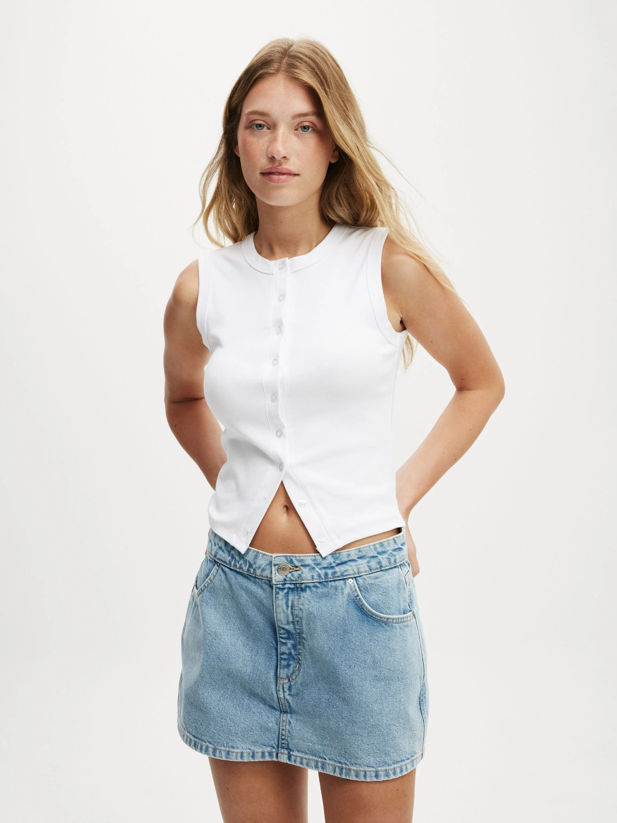 COTTON ON Quần Jeans Giả Váy Nữ-Mini Denim Skort