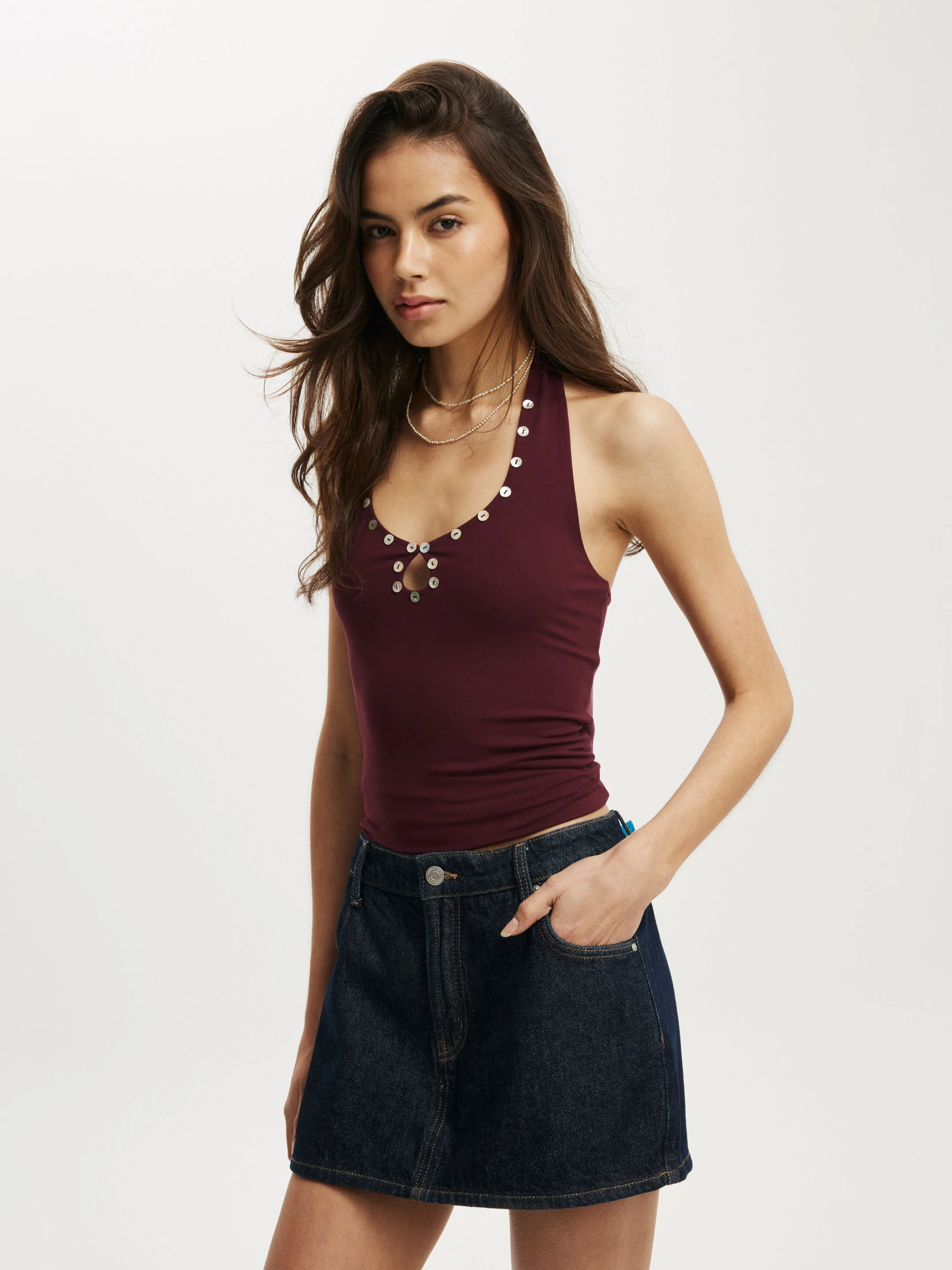 COTTON ON Quần Jeans Giả Váy Nữ-Mini Denim Skort
