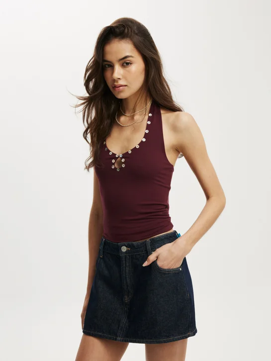 COTTON ON Quần Jeans Giả Váy Nữ-Mini Denim Skort