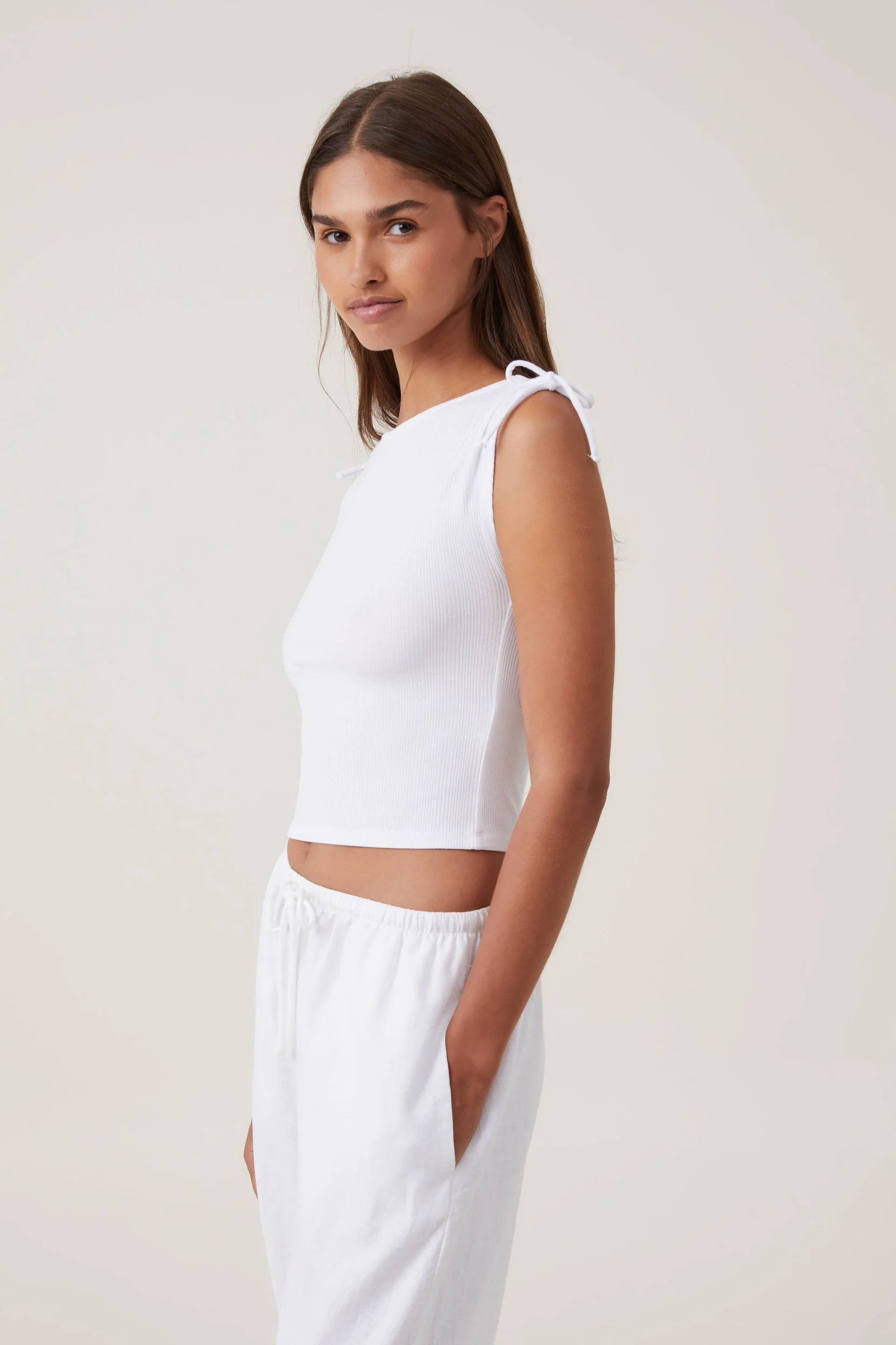 COTTON ON Áo Thun Cộc Tay Nữ-Marli Rouched Shoulder Tank