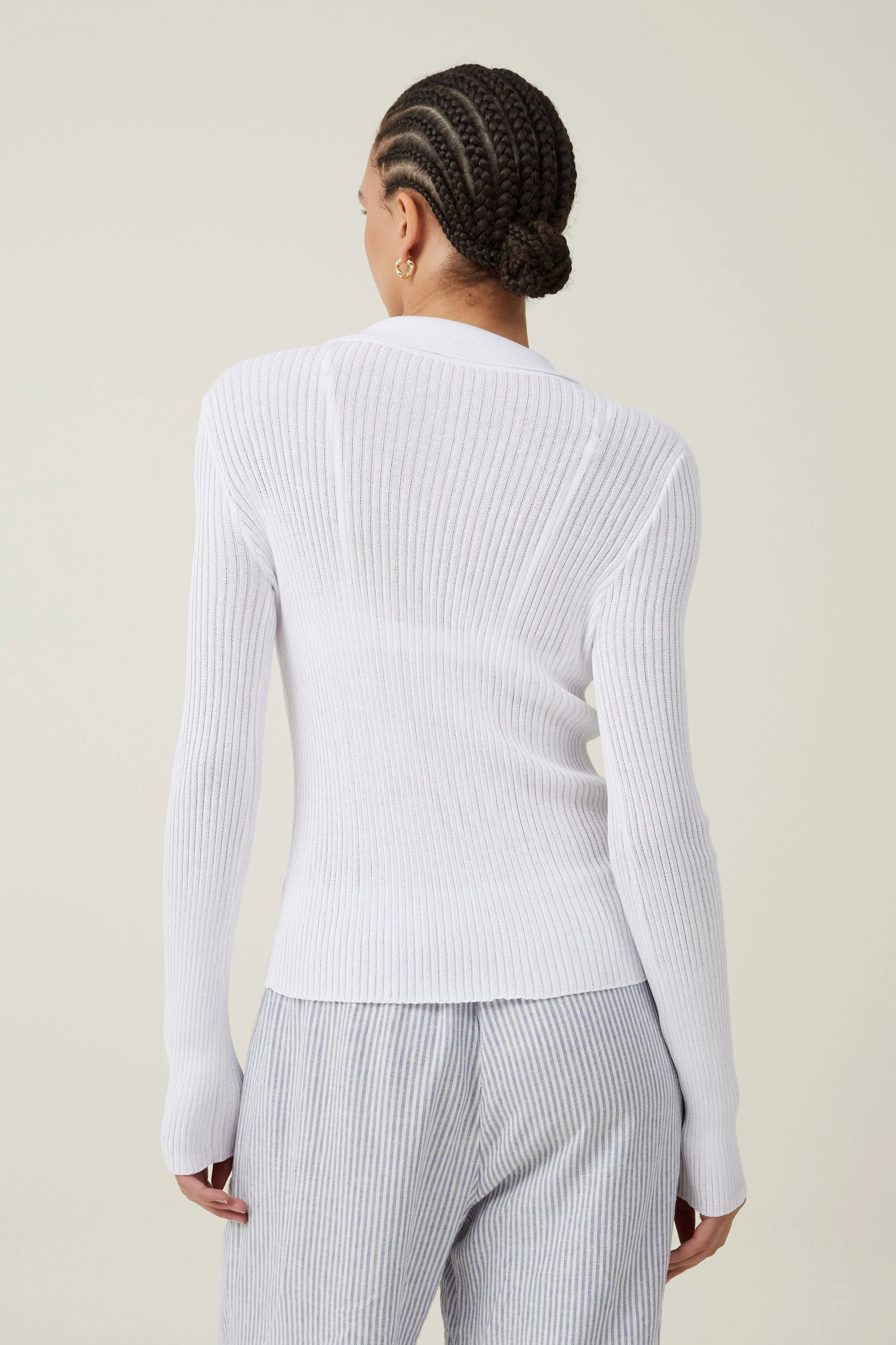 COTTON ON Áo Len Cardigan Dài Tay Nữ-Sheer Rib Polo Cardigan