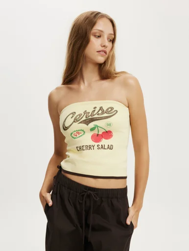 COTTON ON Áo Ống Nữ - Graphic Tube Top