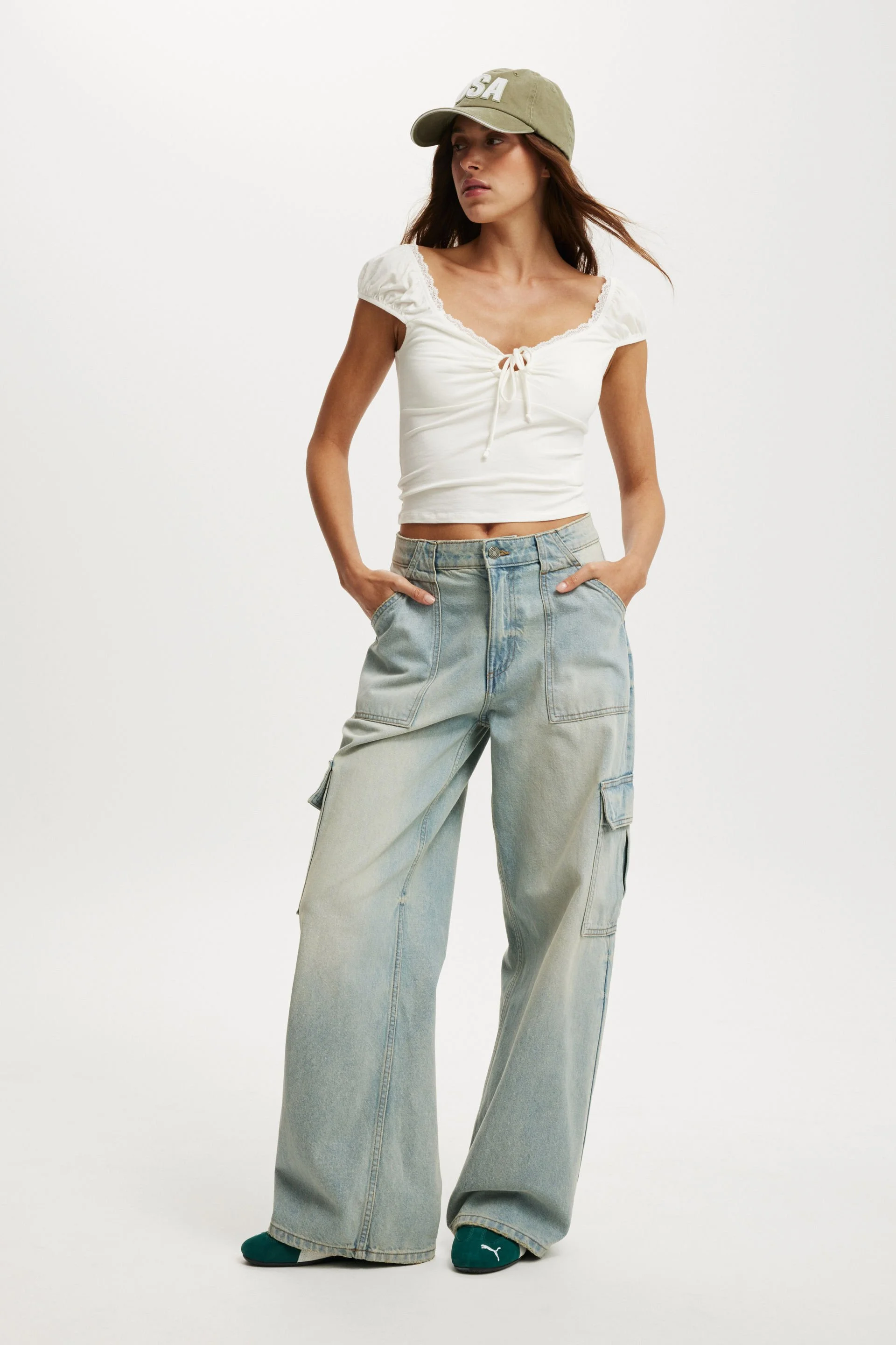 COTTON ON Quần Jeans Dài Nữ-Relaxed Cargo Jean