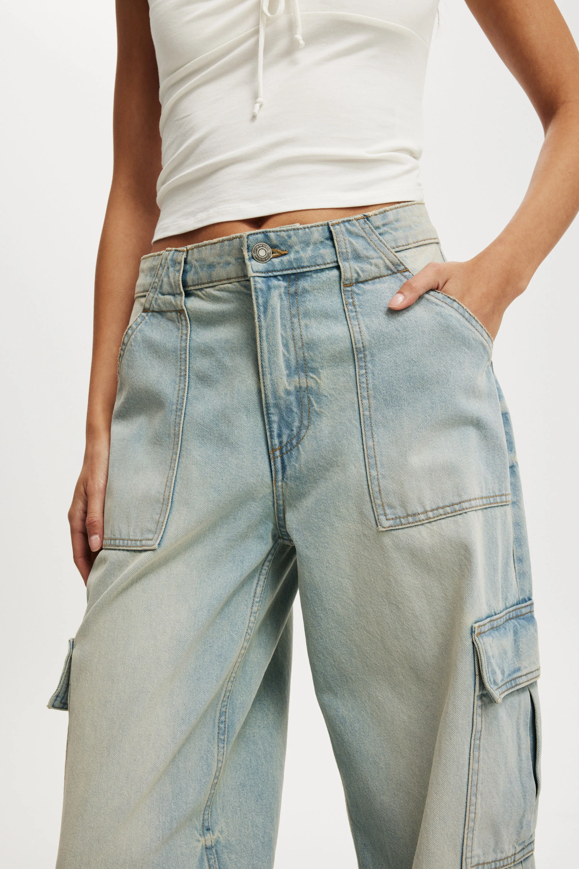 COTTON ON Quần Jeans Dài Nữ-Relaxed Cargo Jean