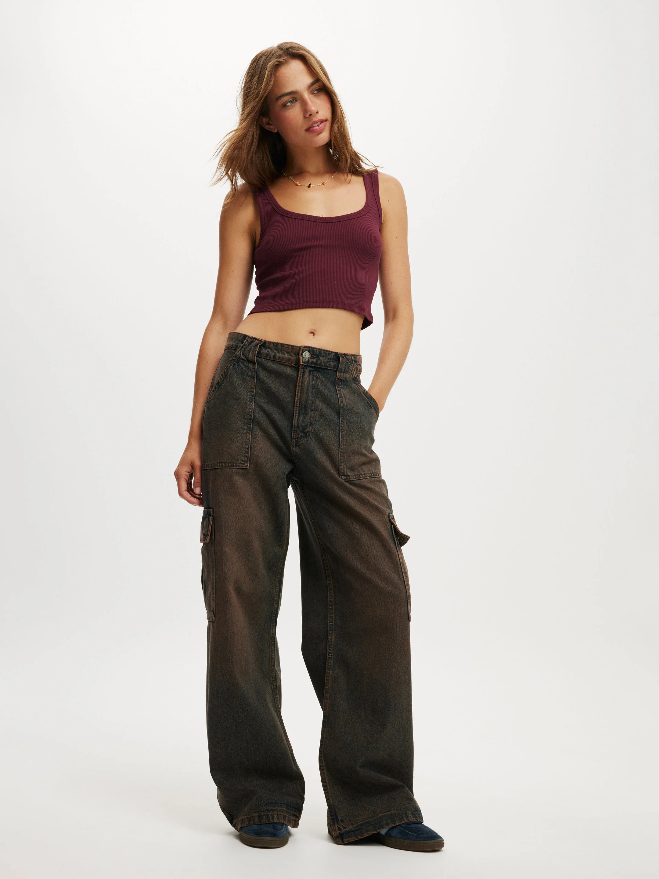 COTTON ON Quần Jeans Dài Nữ-Relaxed Cargo Jean