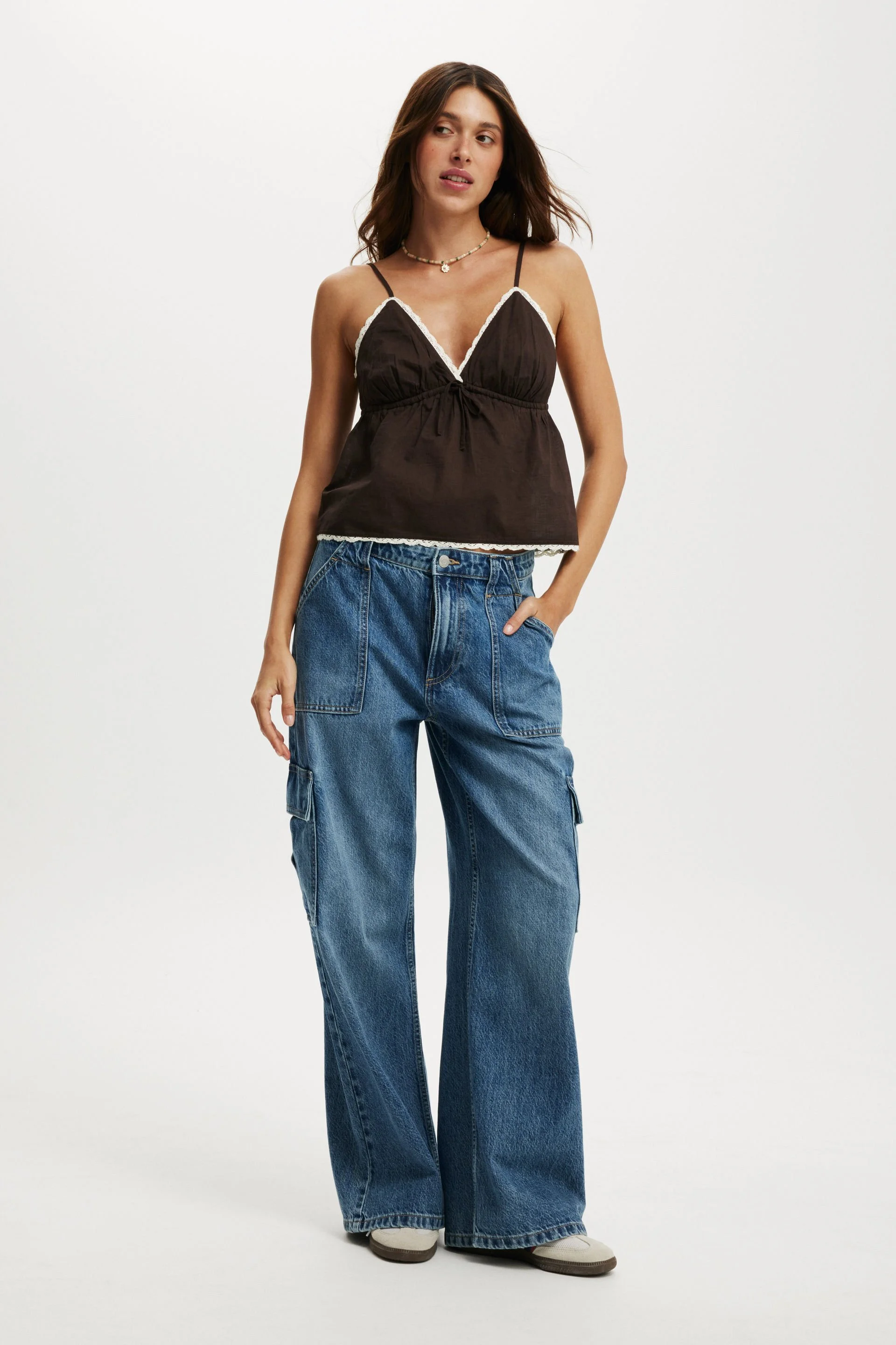 COTTON ON Quần Jeans Dài Nữ-Relaxed Cargo Jean