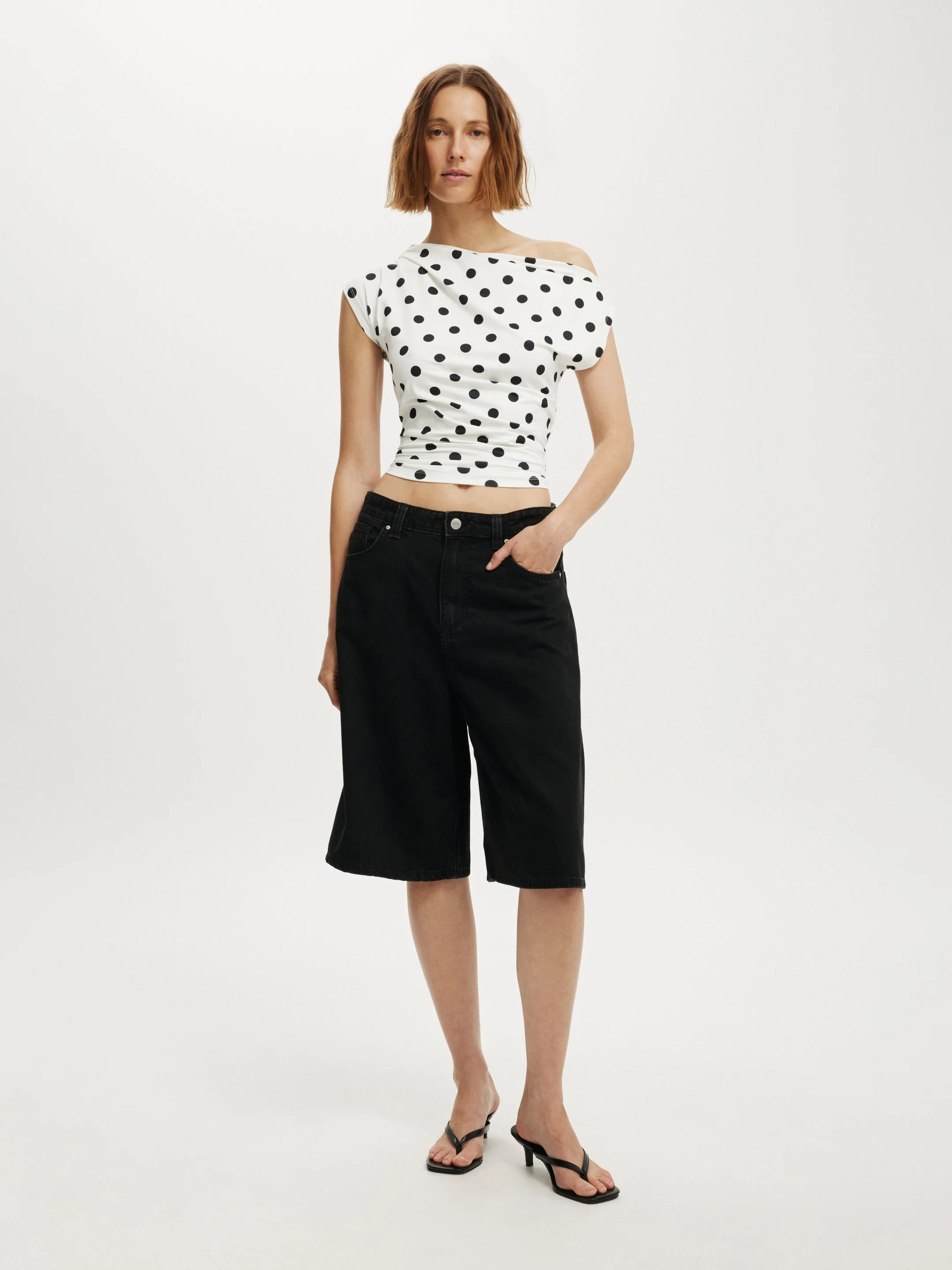 COTTON ON Quần Jeans Ngắn Nữ-Lyocell Wide Denim Jort