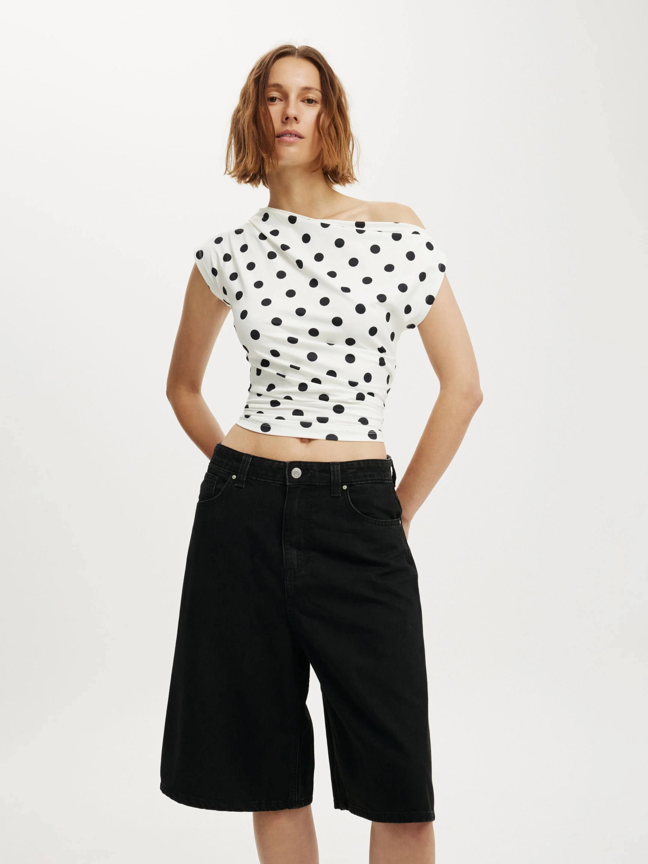 COTTON ON Quần Jeans Ngắn Nữ-Lyocell Wide Denim Jort