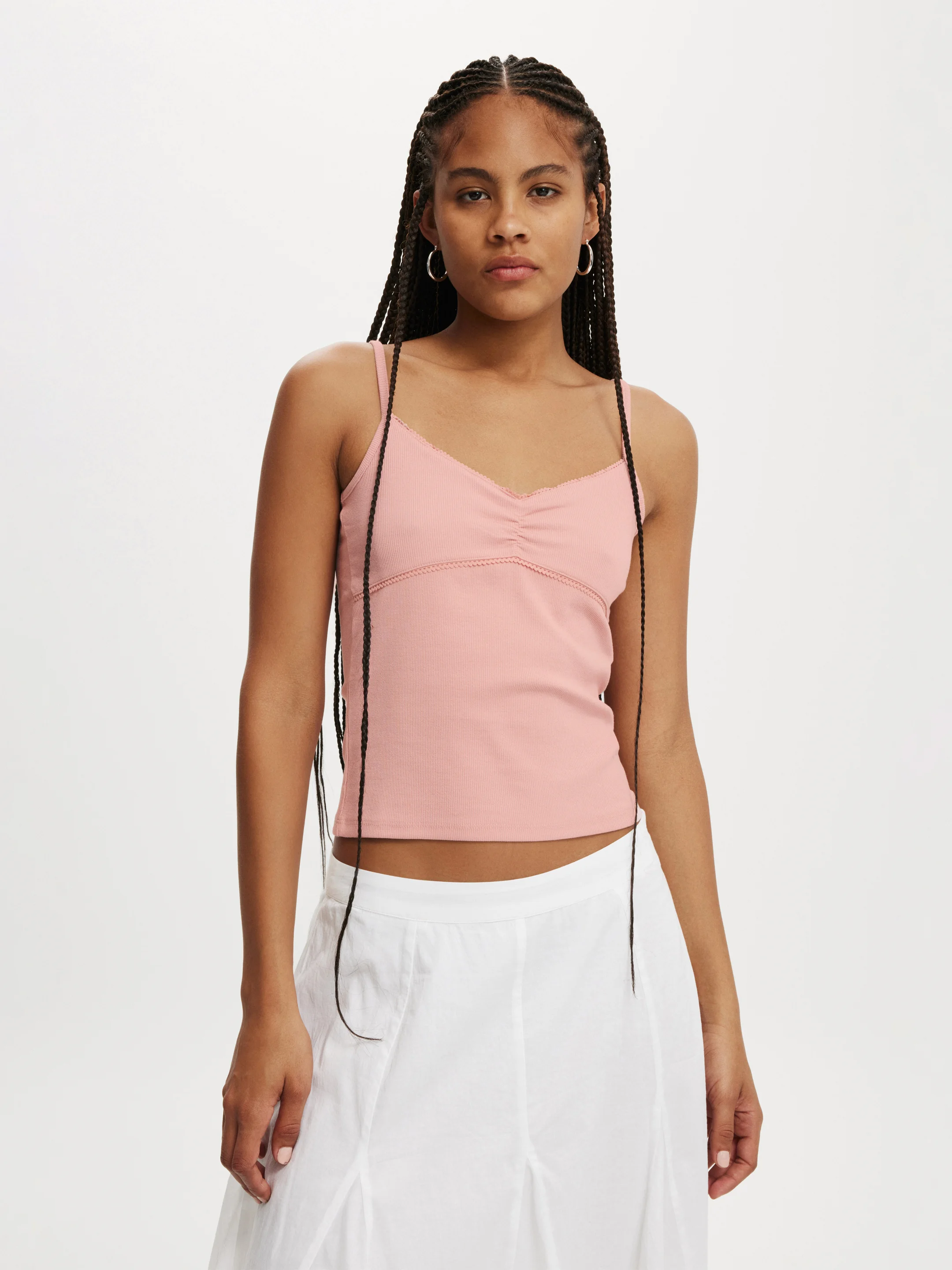 COTTON ON Áo Thun Hai Dây Nữ - Lou Picot Trim Cami
