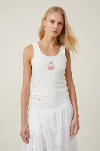 COTTON ON Áo Thun Cộc Tay Nữ-Graphic Scoop Neck Tank