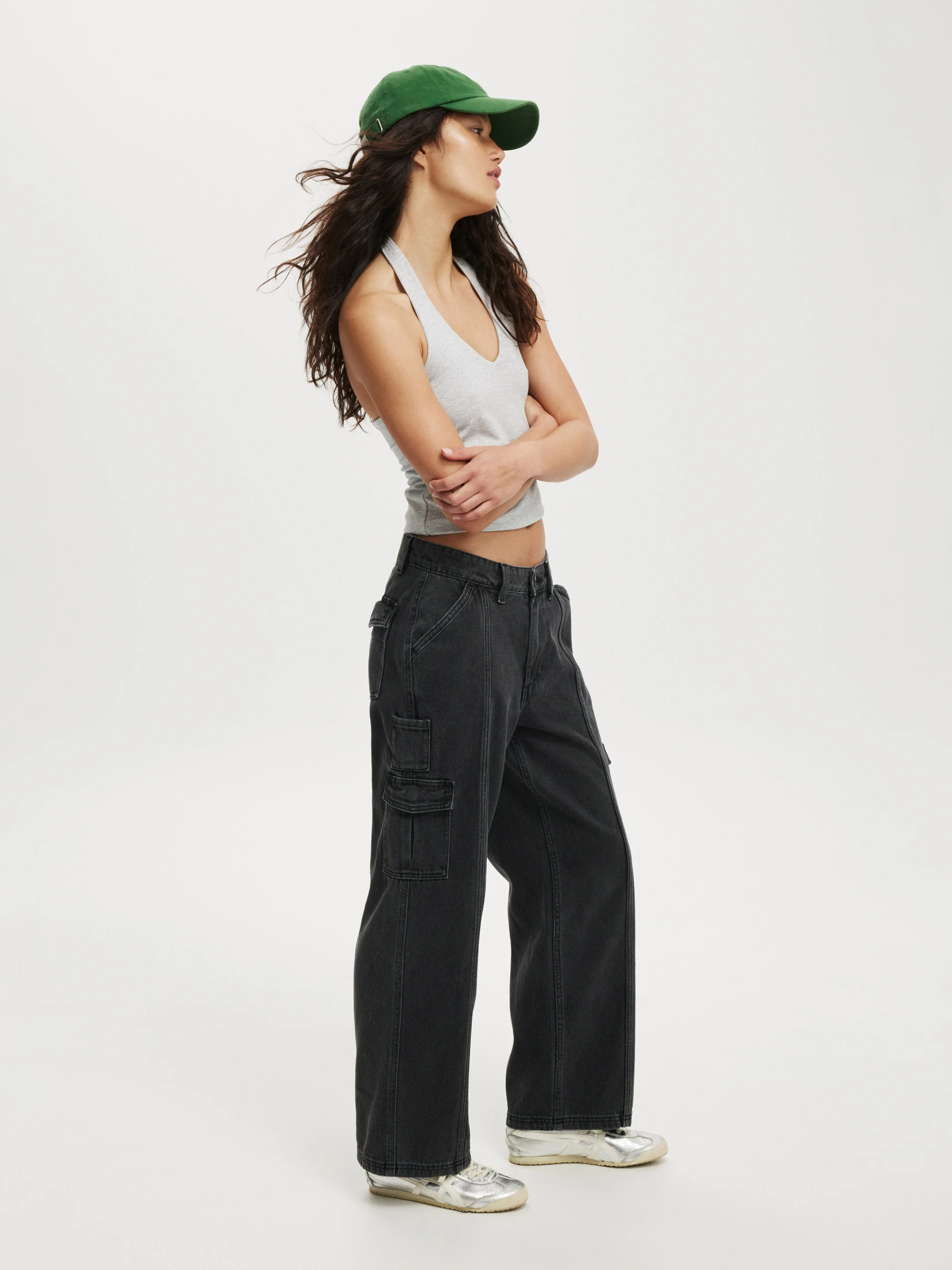 COTTON ON Quần Jeans Dài Nữ-Cargo Wide Jean Asia Fit