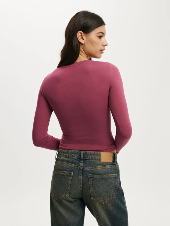 COTTON ON Áo Thun Dài Tay Nữ-All Day Crew Long Sleeve