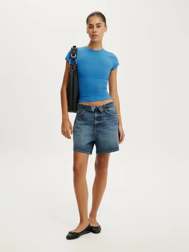 COTTON ON Quần Jeans Ngắn Nữ-High 90 S Denim Short
