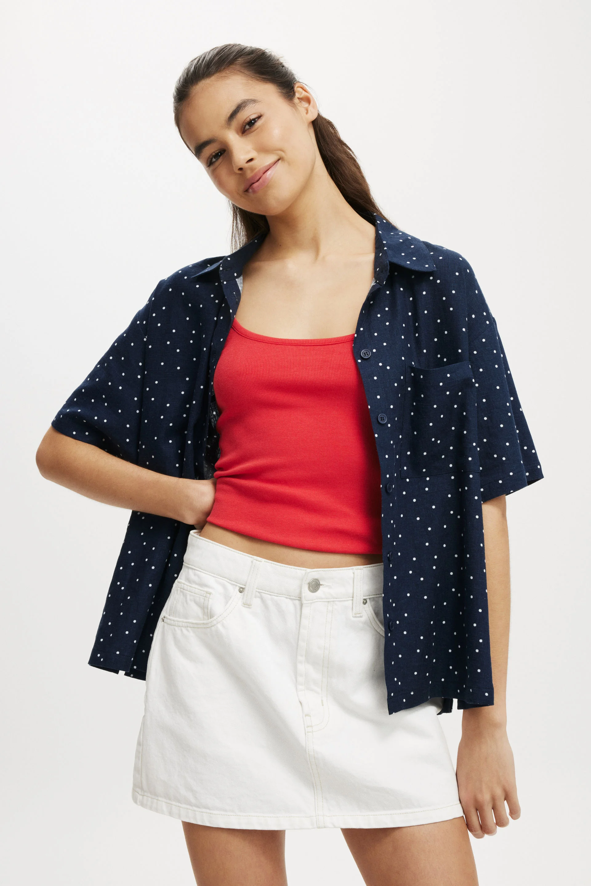 COTTON ON Áo Sơ Mi Ngắn Tay Nữ-Haven Short Sleeve Shirt
