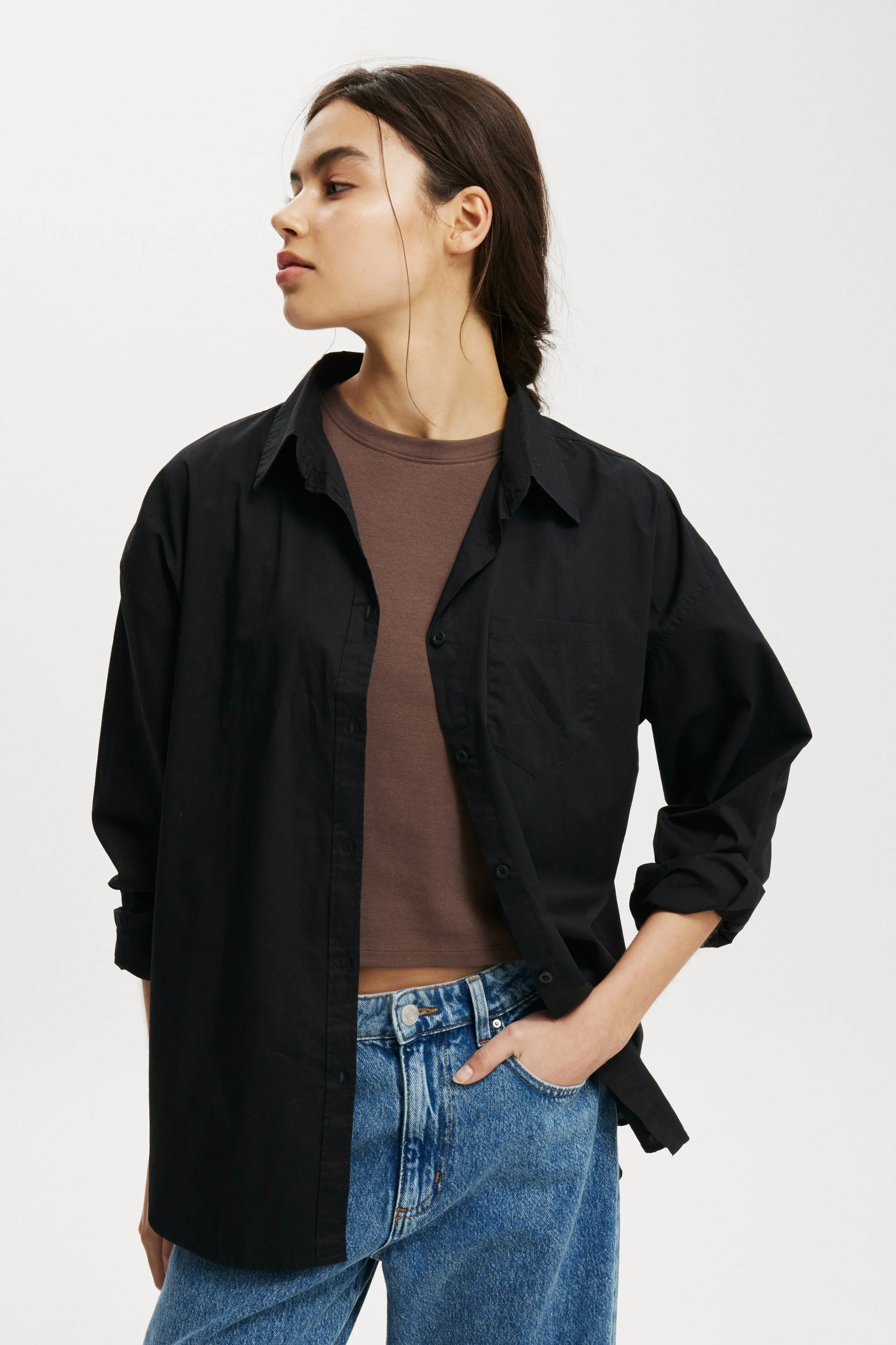 COTTON ON Áo Sơ Mi Dài Tay Nữ-Dad Shirt