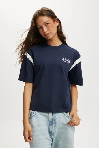 COTTON ON Áo Thun Có Họa Tiết Nữ-The Lcn Classic Spliced Tee