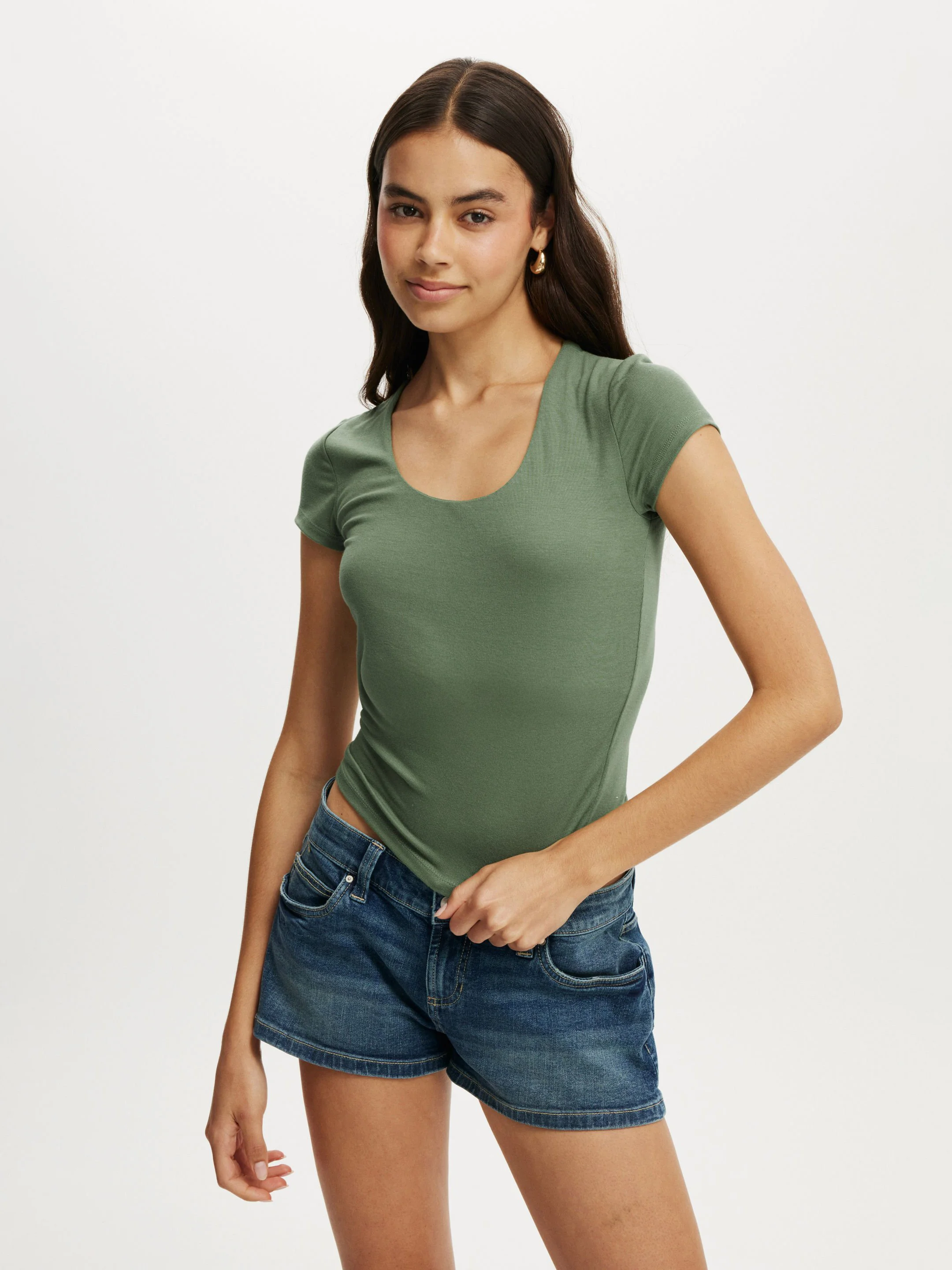 COTTON ON Áo Thun Ngắn Tay Nữ-Sunday Scoop Short Sleeve