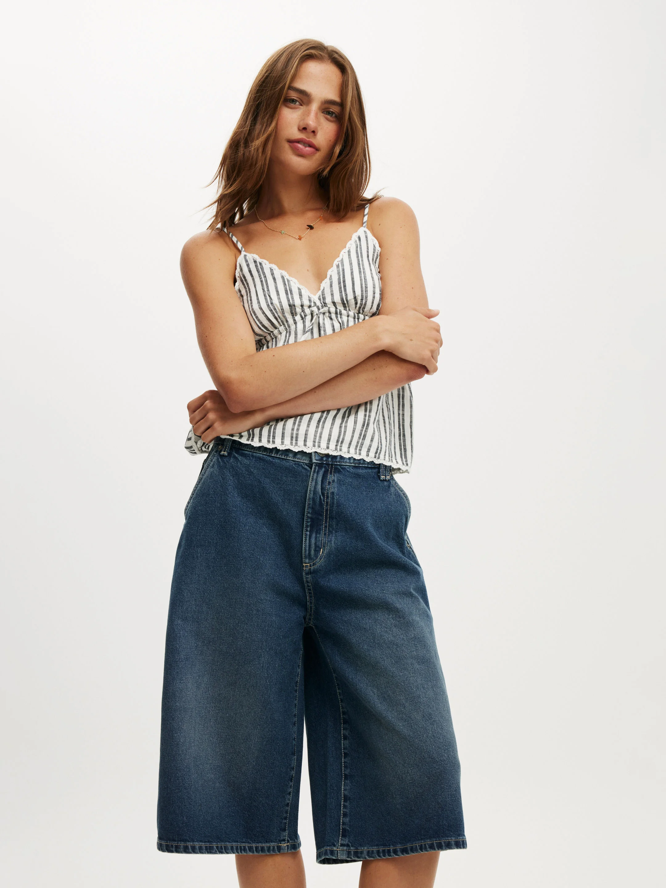COTTON ON Quần Jeans Ngắn Nữ-91 Baggy Denim Jort