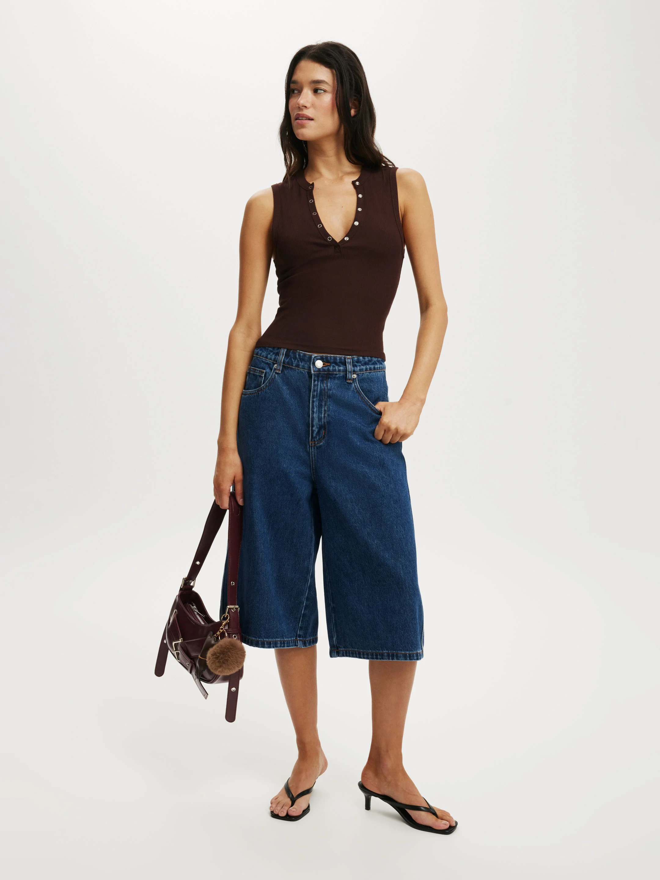 COTTON ON Quần Jeans Ngắn Nữ-91 Baggy Denim Jort