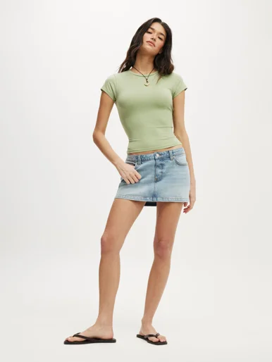 COTTON ON Váy Jean Nữ-Micro Low Denim Skirt