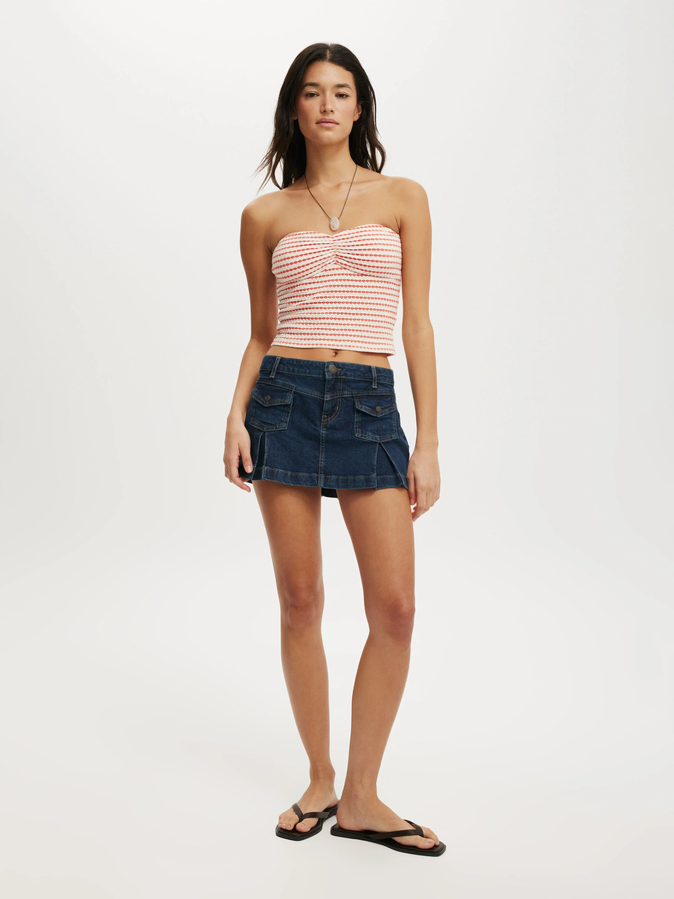 COTTON ON Váy Jean Nữ-Micro Pleat Denim Skirt