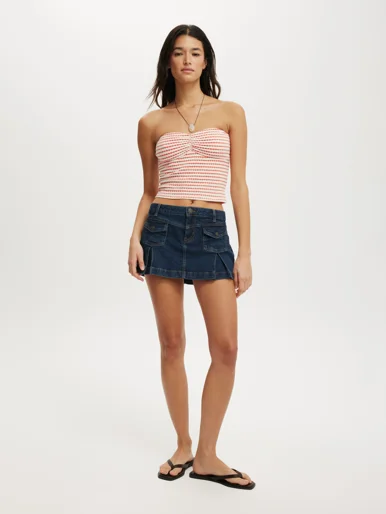 COTTON ON Váy Jean Nữ-Micro Pleat Denim Skirt