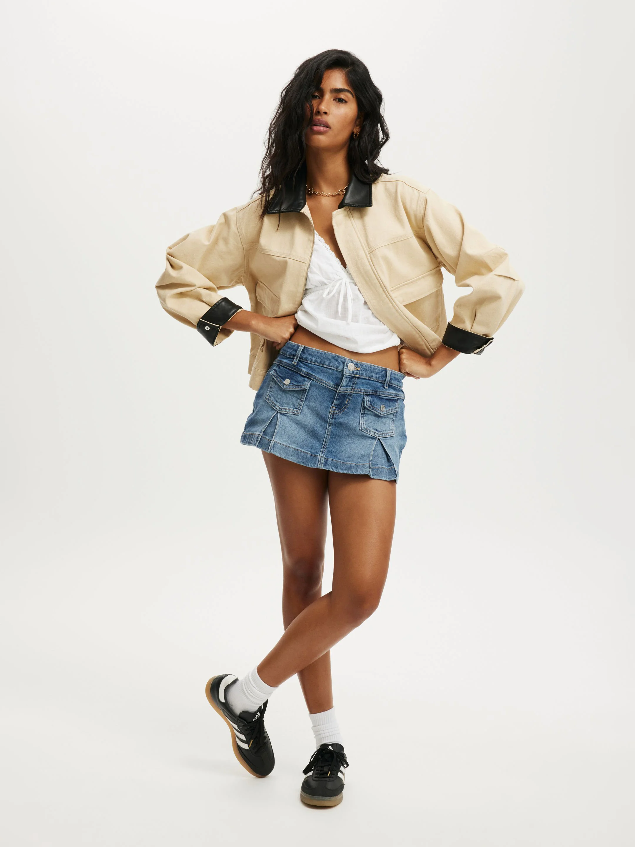COTTON ON Váy Jean Nữ-Micro Pleat Denim Skirt